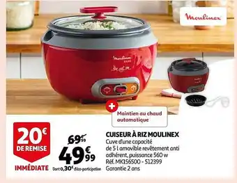 Auchan Cuiseur à riz moulinex offre