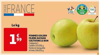 Auchan Pommes golden filière auchan cultivons le bon offre