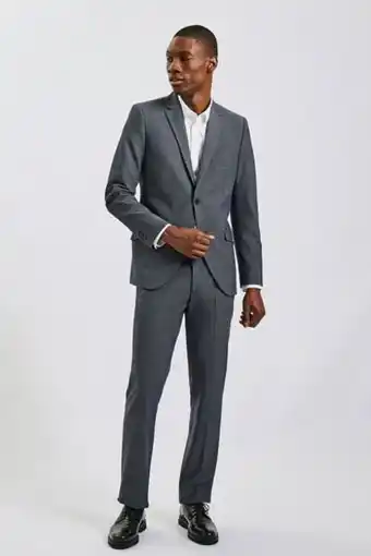 Costume 2 pièces regular en twill - gris moyen
