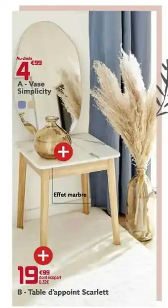 Gifi Table d'appoint scarlett ou vase simplicity offre