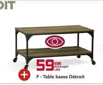 Gifi Table basse détroit offre
