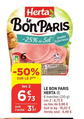 Bi1 Le Bon Paris Herta offre