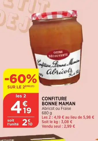 Bi1 Confiture Bonne Maman offre