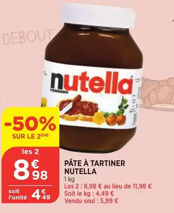 Bi1 Pate a Tartiner Nutella offre