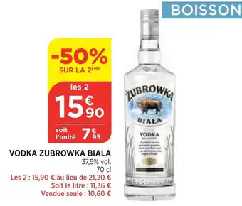Bi1 Vodka Zubrowka Biala offre