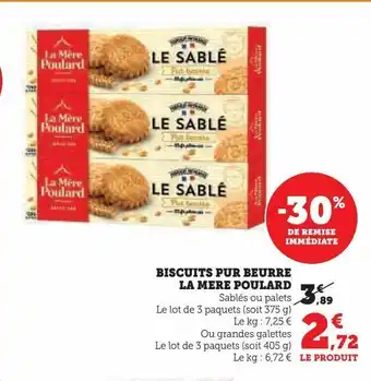 Super U Biscuits pur beurre la mere poulard offre