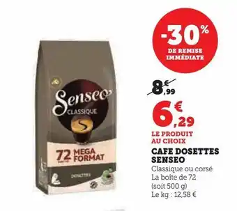 U Express Cafe dosettes senseo offre