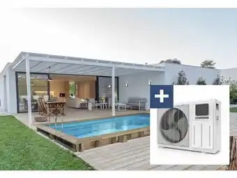 Truffaut Intex - piscine bois rectangle " tobago "- 6.20 x 3.00 x 1.31 m + pompe à chaleur réversible "simplicity by hayward" on/off - offre