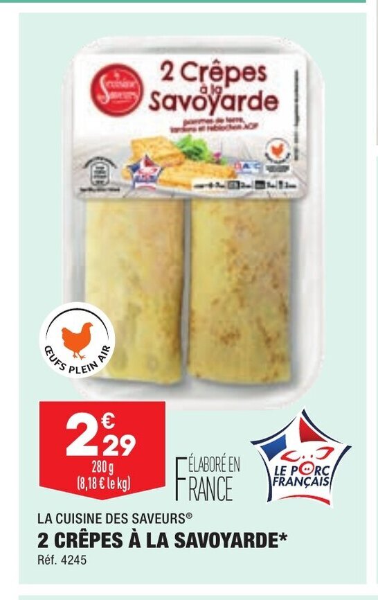Promo 2 Crêpes a La Savoyarde chez ALDI