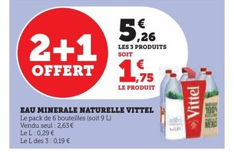 Super U Eau minerale naturelle vittel offre