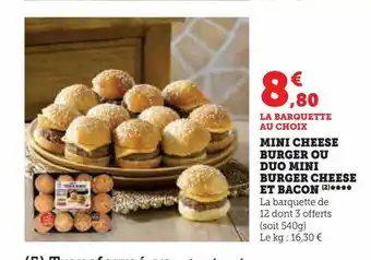 Super U Mini cheese burger ou duo mini burger cheese et bacon **** offre