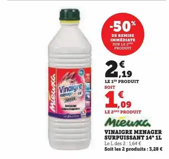 Super U Vinaigre menager surpuissant 14° 1l offre
