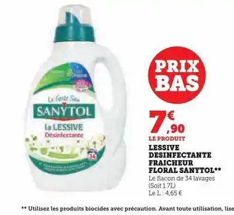 Super U Lessive desinfectante fraicheur floral sanytol** offre