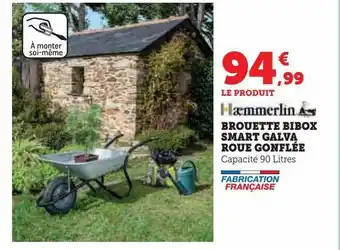 Brouette bibox smart galva roue gonfléé