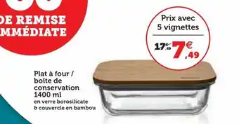 Plat à four / boîte de conservation 1400 ml