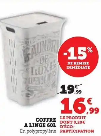 Hyper U Coffre a linge 60l offre