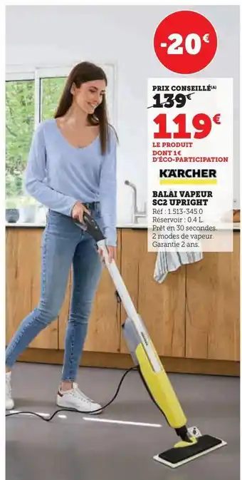 Hyper U Balai vapeur sc2 upright offre