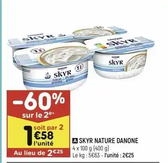 Leader Price Skyr nature danone offre