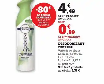 Hyper U Desodorisant febreze offre