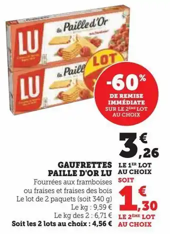 Hyper U Gaufrettes paille d'or lu offre