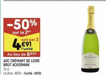 Leader Price Aoc crémant de loire brut ackerman offre