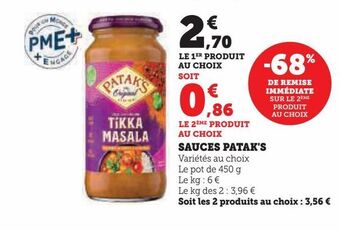 Hyper U Sauces patak's offre