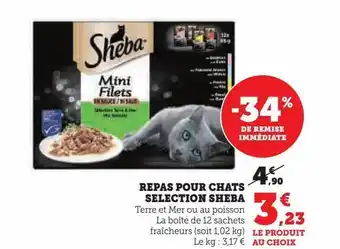 Hyper U Repas pour chats selection sheba offre