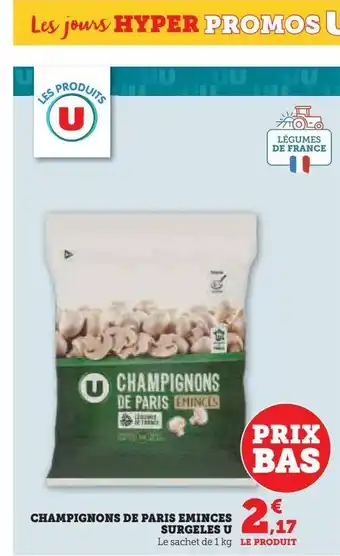 Champignons de paris eminces surgeles u