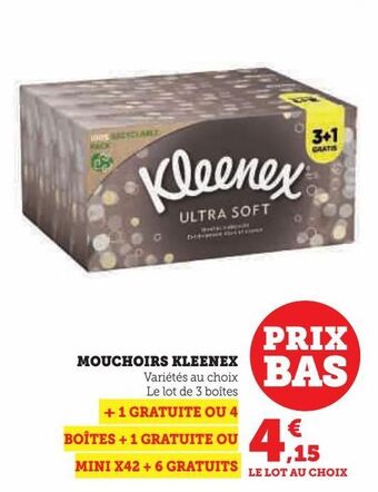 Hyper U Mouchoirs kleenex offre