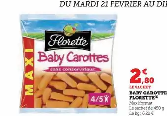 Hyper U Baby carottes florette offre