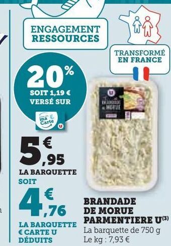 Hyper U Brandade de morue parmentiere u offre
