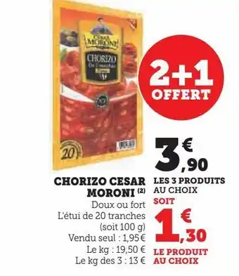 U Express Chorizo cesar moroni offre