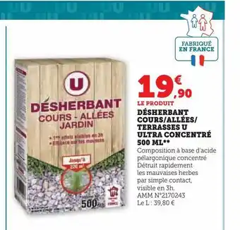 U Express Désherbant cours/allées/terrasses u ultra concentré offre