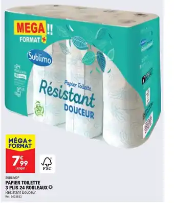 ALDI Papier Toilette 3 Plis 24 Rouleaux offre