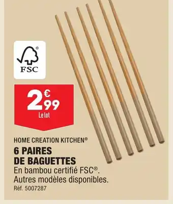 ALDI 6 Paires De Baguettes offre