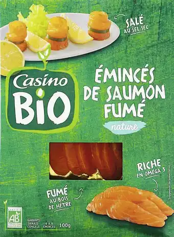 Petit Casino ÉMINCÉS DE SAUMON FUMÉ NATURE offre