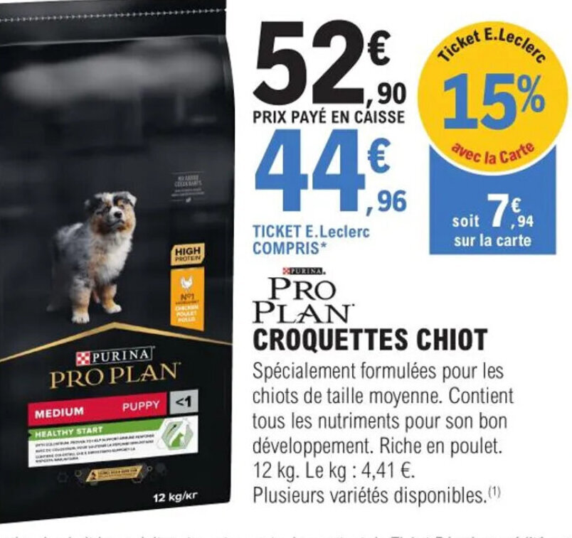 Promo Croquettes Chiot chez E.Leclerc