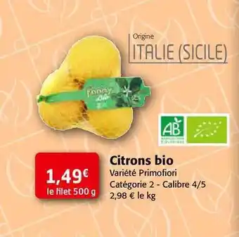 Colruyt Citrons bio offre