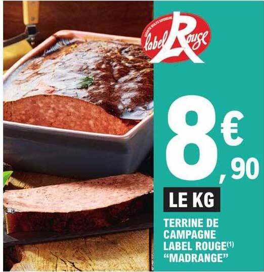 Promo Terrine de campagne label rouge chez E.Leclerc