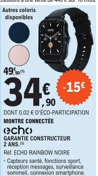 E.Leclerc Montre connectée echo offre