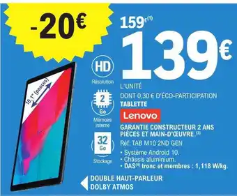 E.Leclerc Tablette lenovo offre