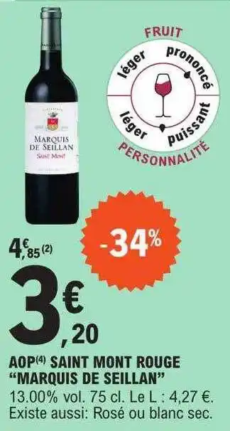 E.Leclerc Aop saint mont rouge offre