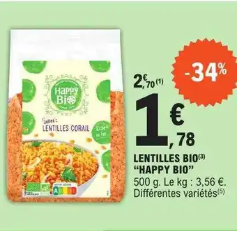 E.Leclerc Lentilles bio offre