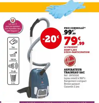 Super U Aspirateur Traineau Sac offre