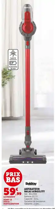 Super U Aspirateur Balai Airgility offre