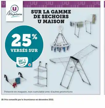 Hyper U La gamme de séchoirs u maison offre