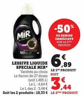Hyper U Lessive liquide spéciale mir offre