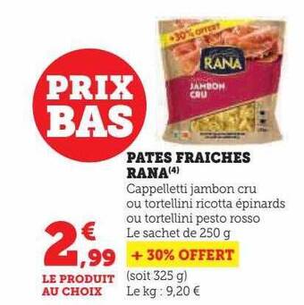 Hyper U Pâtes fraîches rana offre