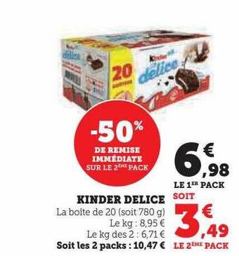 Hyper U Kinder délice offre