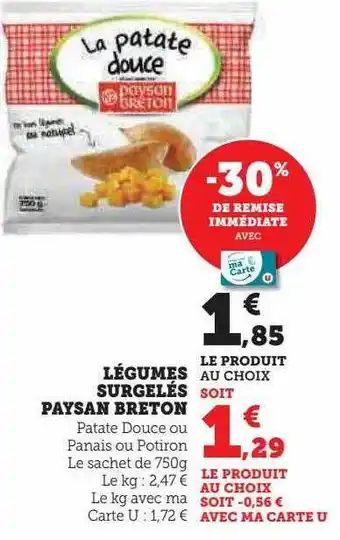 Hyper U Légumes surgelés paysan breton offre